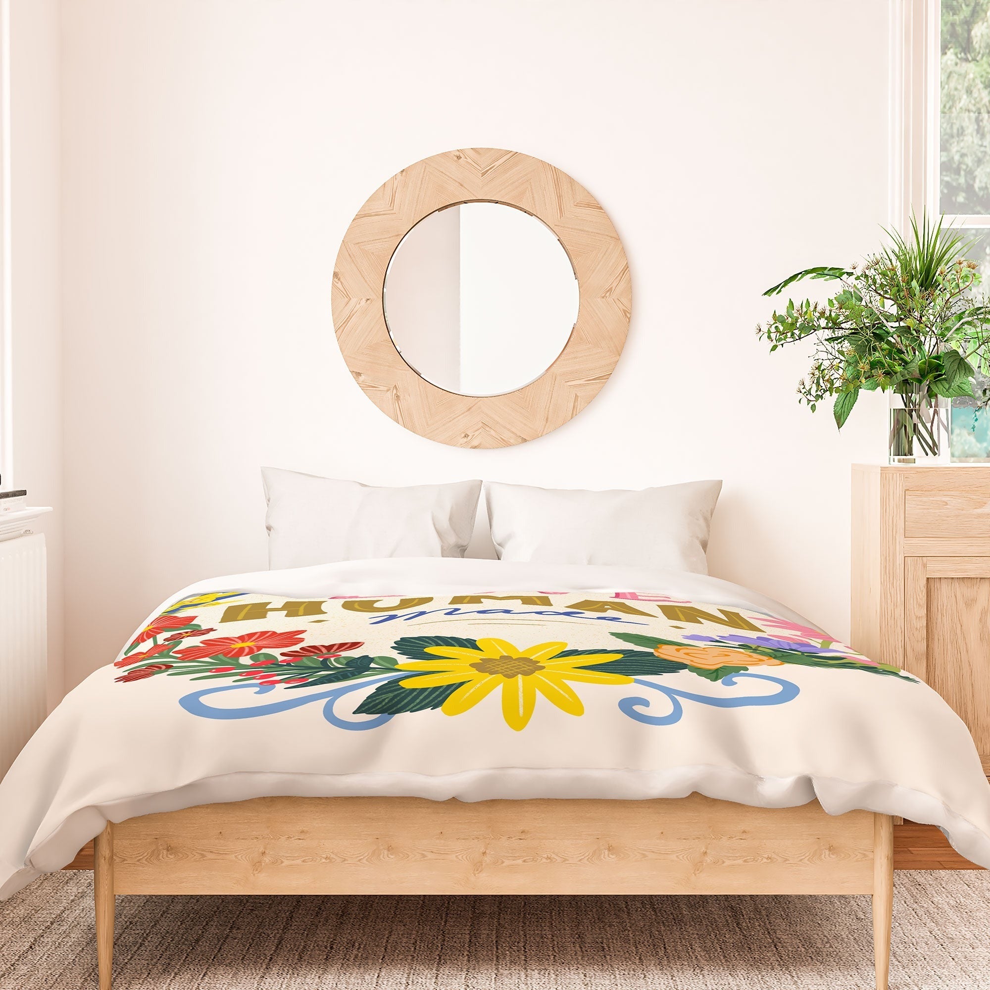Design by Spark Love Human Made Floral Wreath Duvet Cover