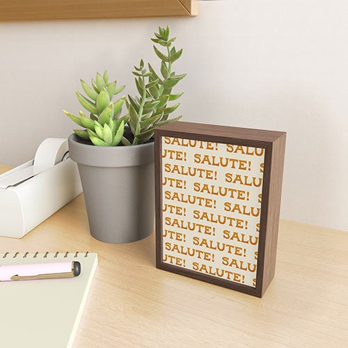 Jessica Molina Salute Gold Pattern on Cream Framed Mini Art Print