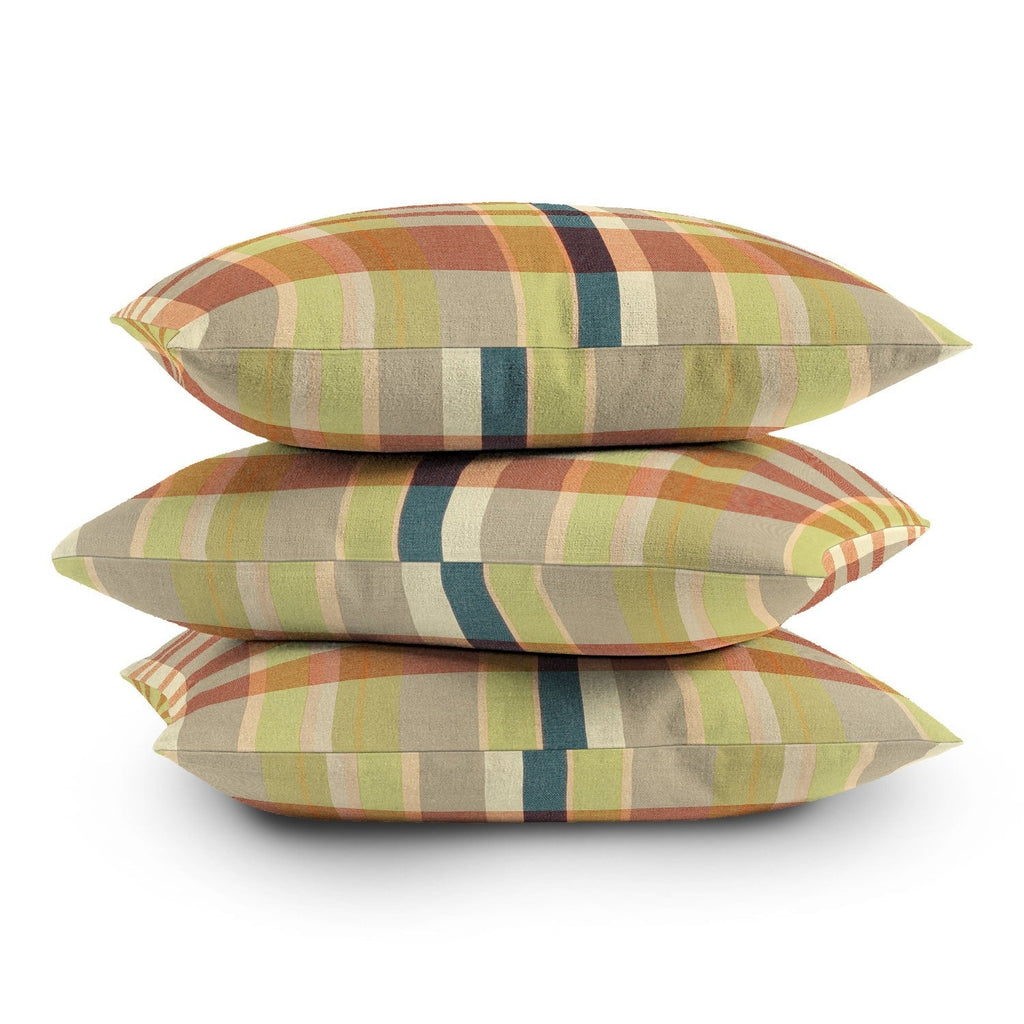 Marta Barragan Camarasa Retro Picnic Plaid Warm Tones Outdoor Throw Pillow