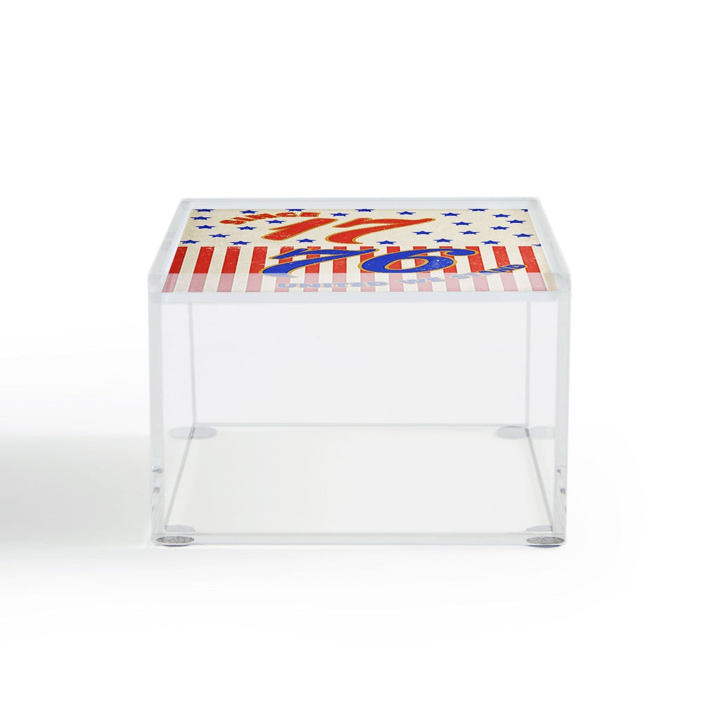 DENY Designs 1776 Stars Acrylic Box