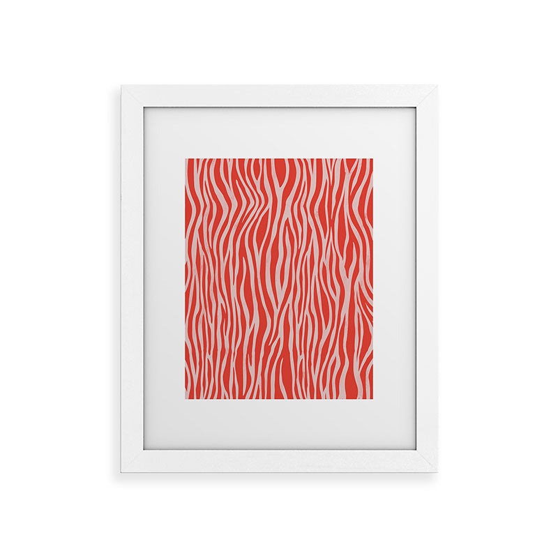 Avenie BR Red Zebra Stripe Framed Art Print