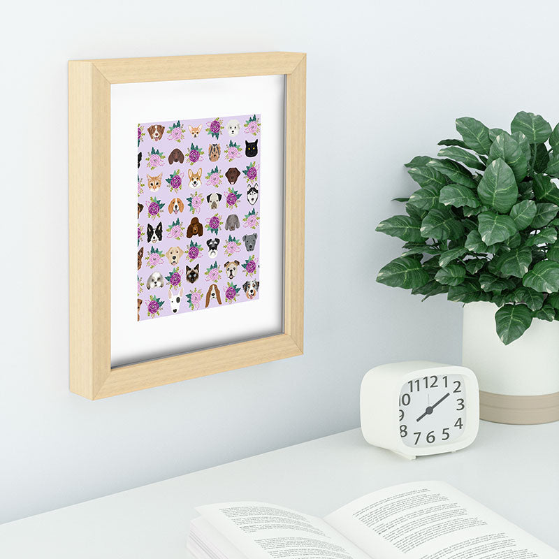 Petfriendly Dogs and cats pet friendly floral Recessed Framing Rectangle