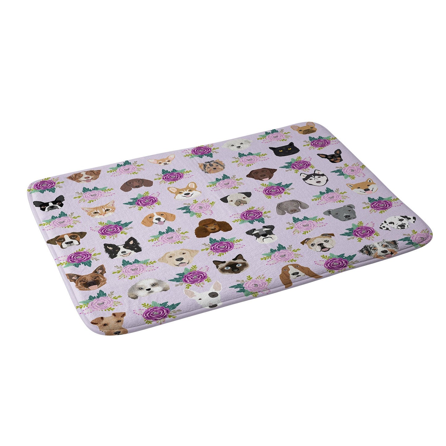 Petfriendly Dogs and cats pet friendly floral Memory Foam Bath Mat