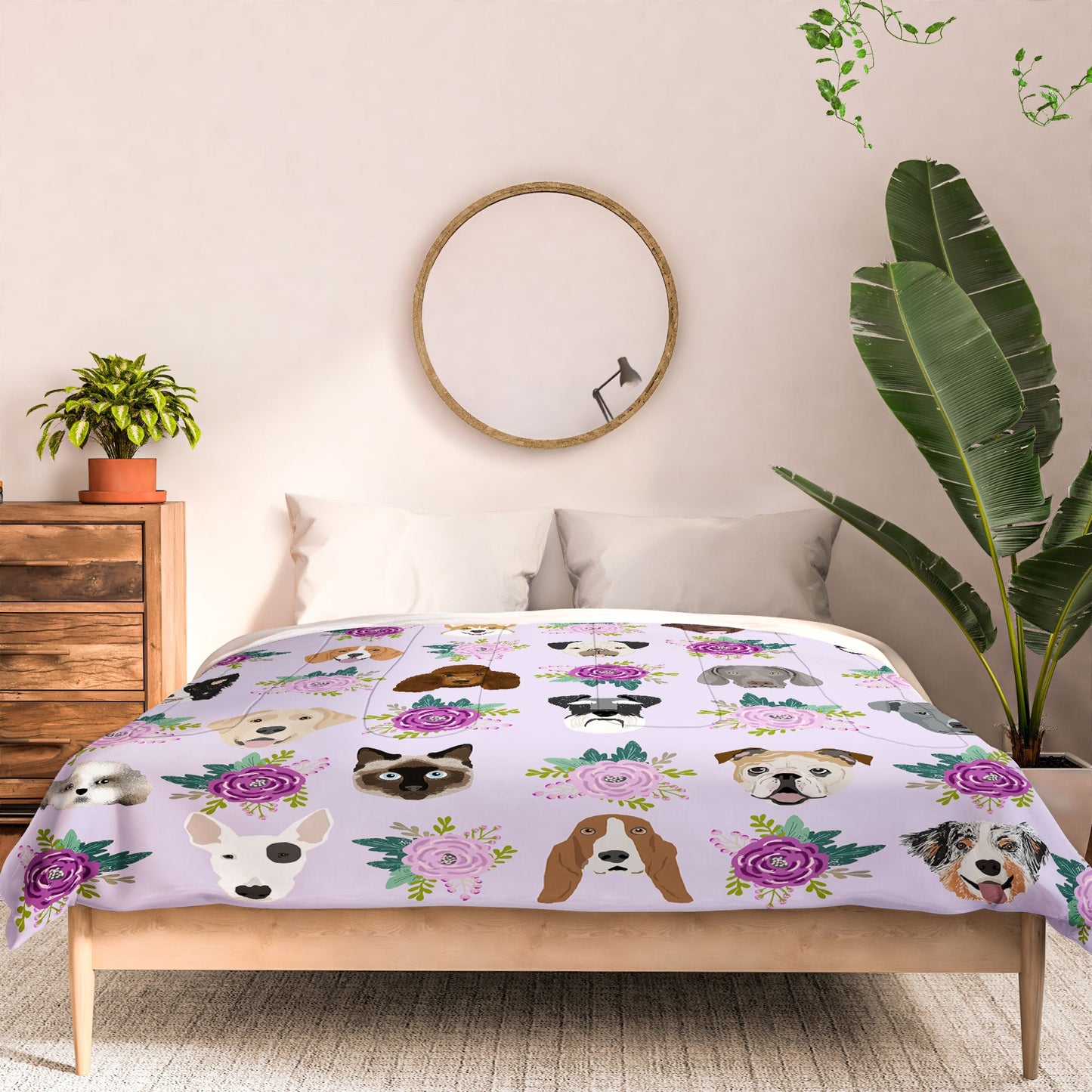 Petfriendly Dogs and cats pet friendly floral Comforter