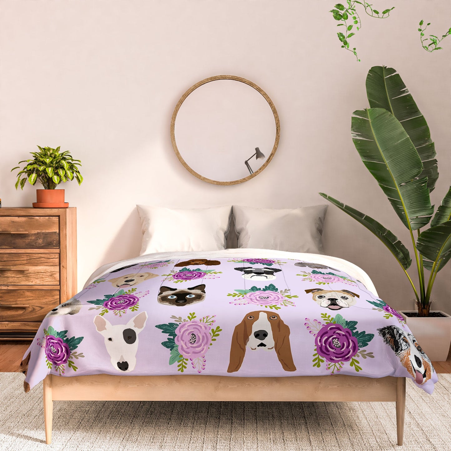 Petfriendly Dogs and cats pet friendly floral Comforter