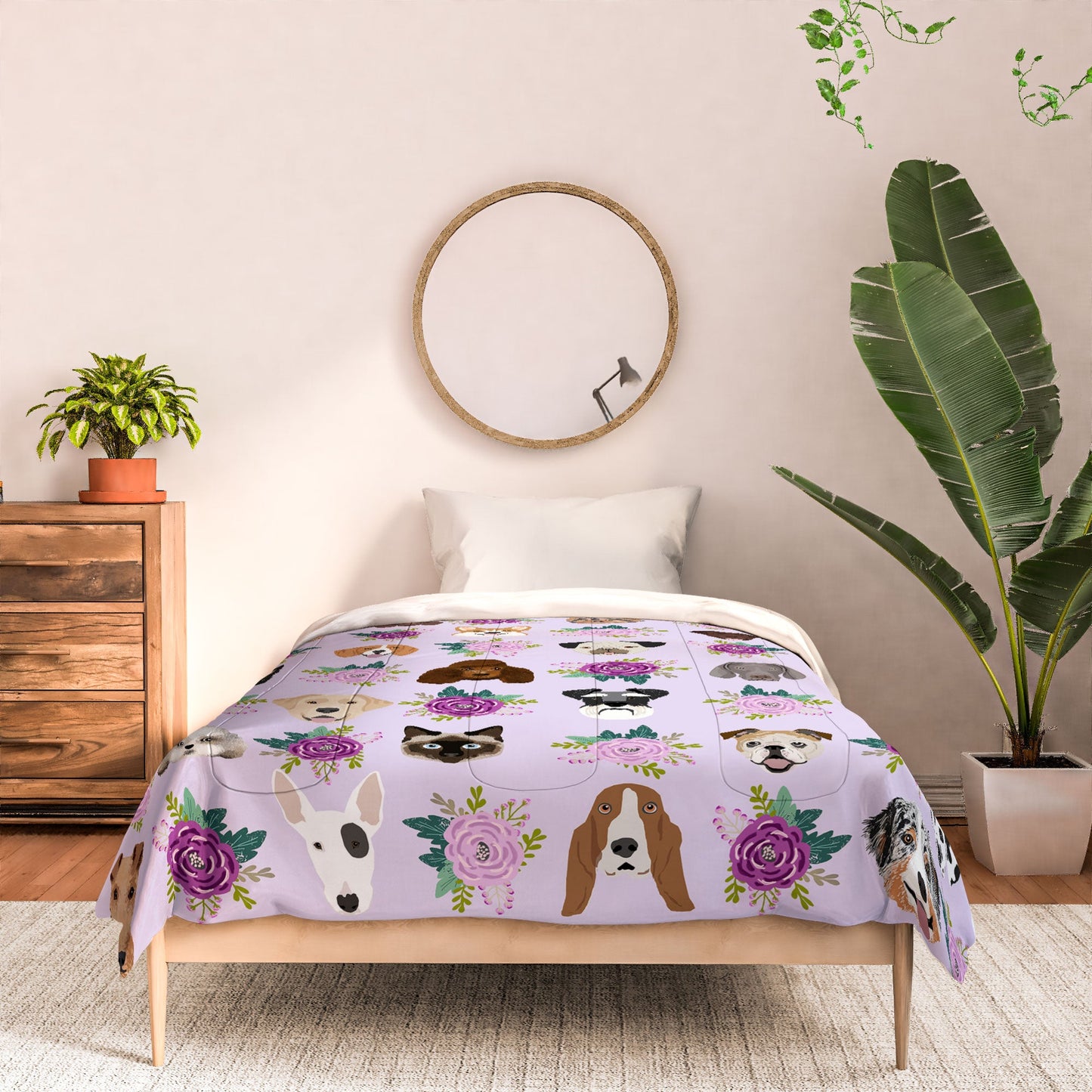 Petfriendly Dogs and cats pet friendly floral Comforter