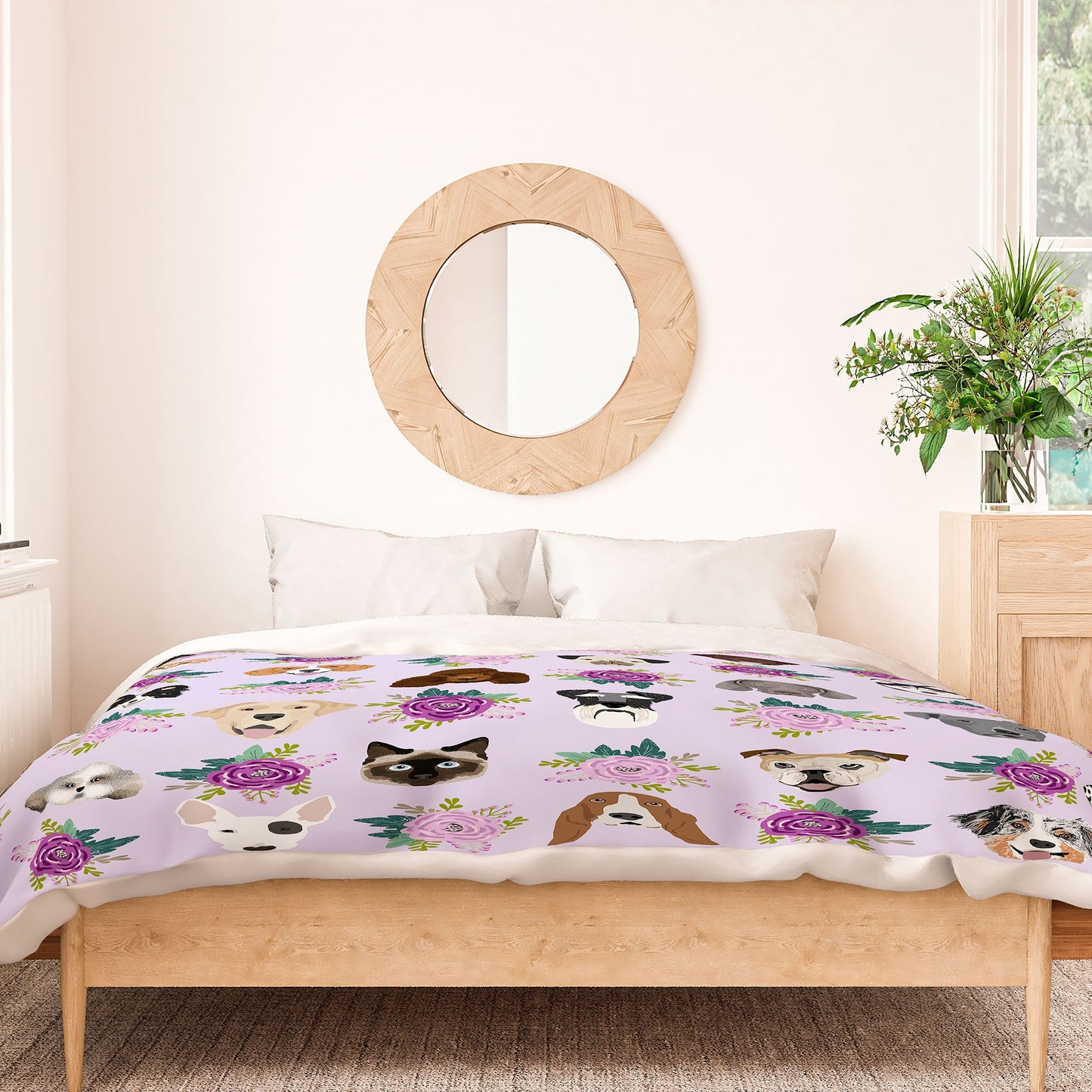 Petfriendly Dogs and cats pet friendly floral Duvet Cover