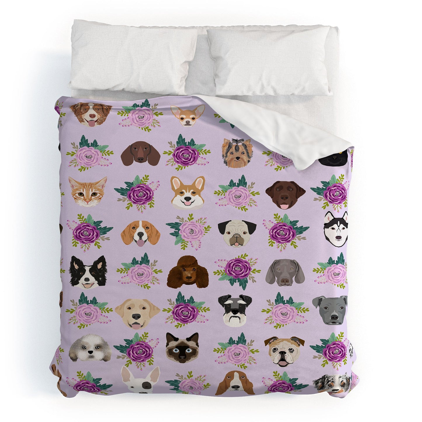 Petfriendly Dogs and cats pet friendly floral Duvet Cover