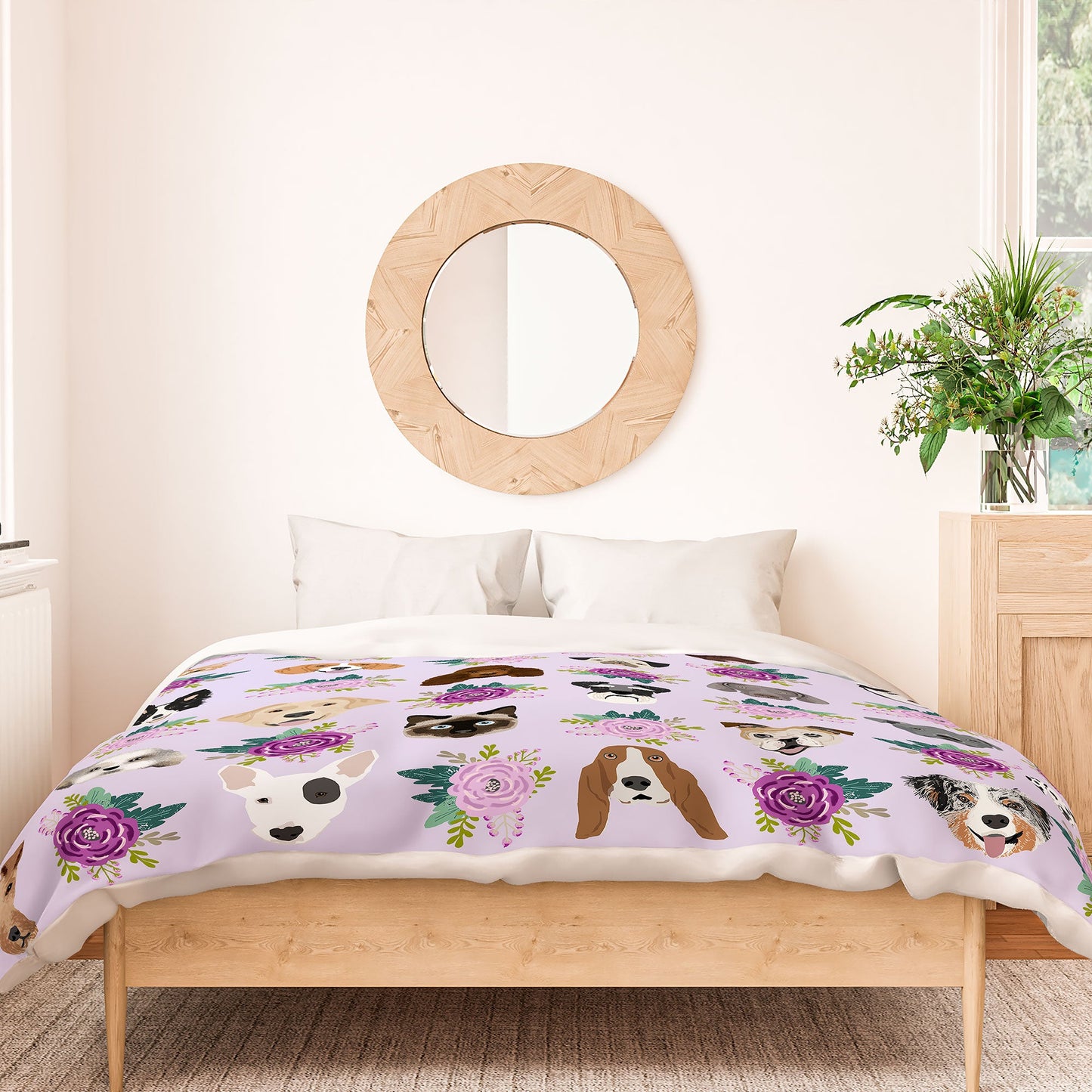 Petfriendly Dogs and cats pet friendly floral Duvet Cover