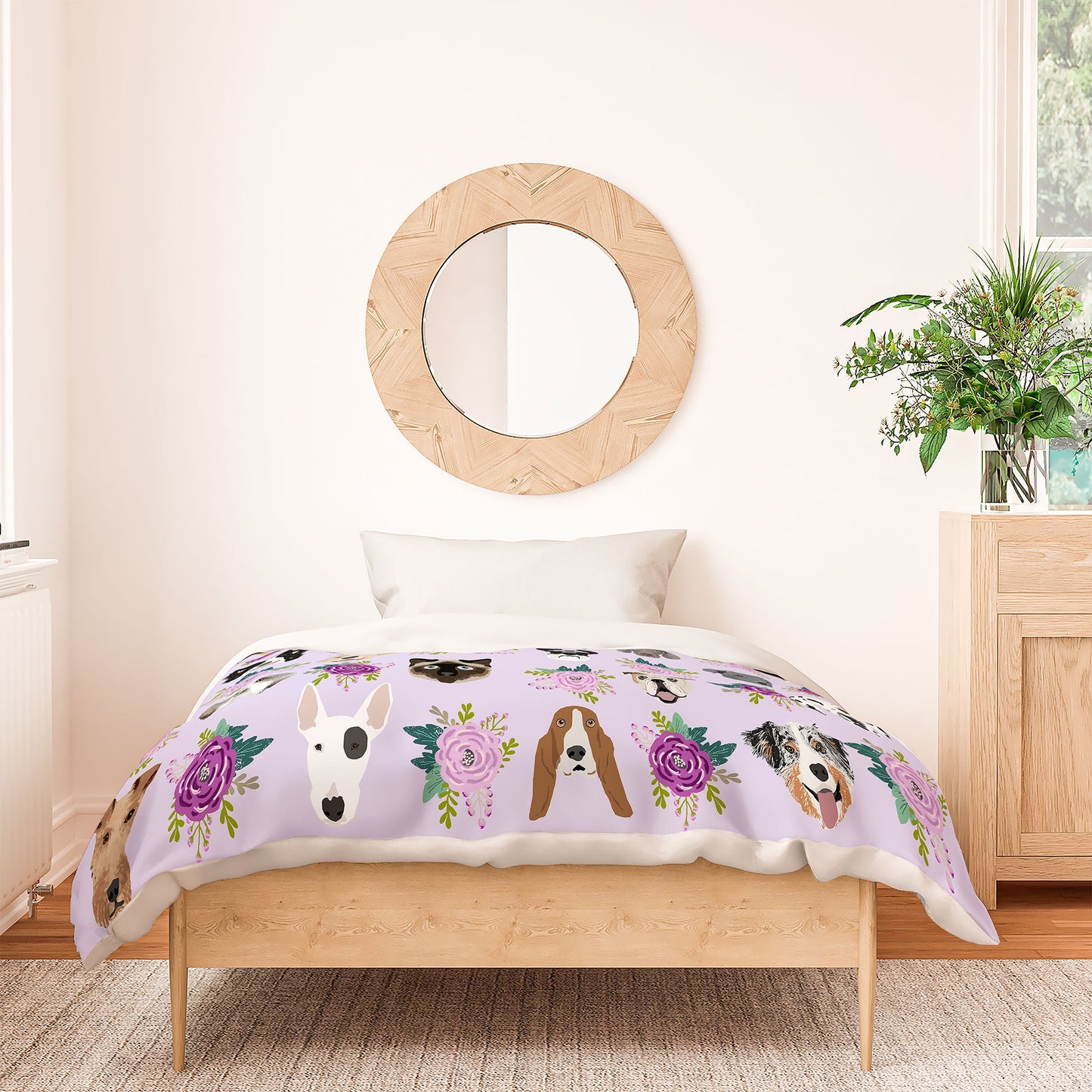 Petfriendly Dogs and cats pet friendly floral Duvet Cover