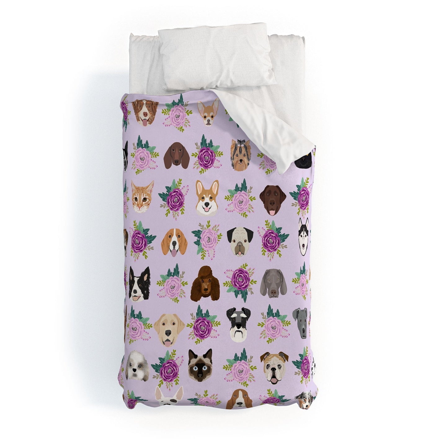 Petfriendly Dogs and cats pet friendly floral Duvet Cover