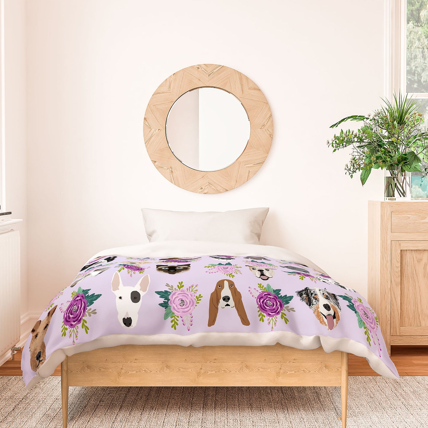 Petfriendly Dogs and cats pet friendly floral Duvet Cover