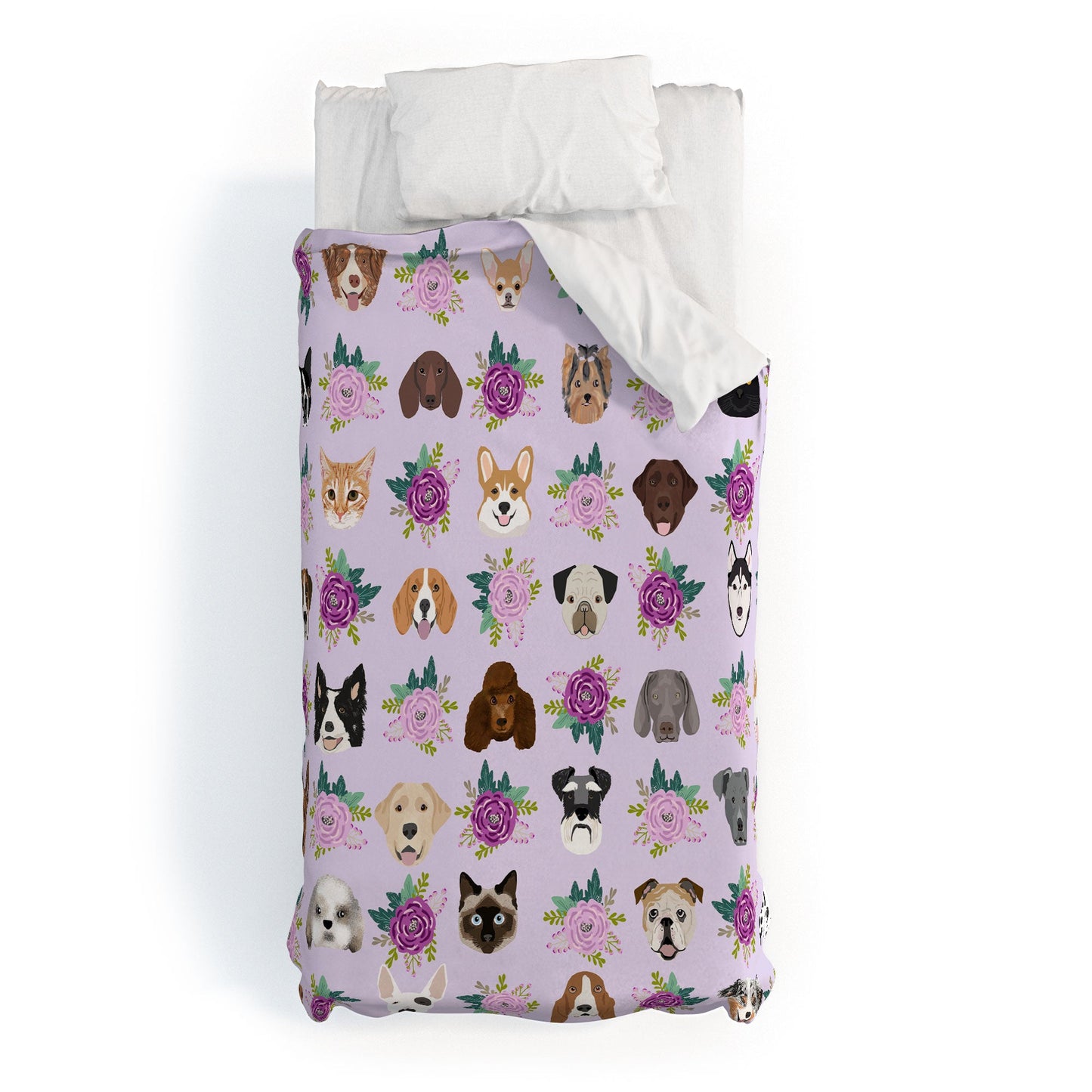 Petfriendly Dogs and cats pet friendly floral Duvet Cover