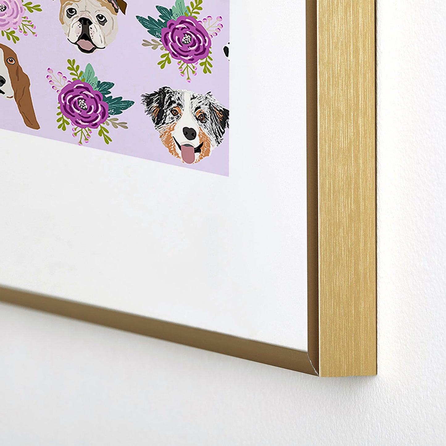 Petfriendly Dogs and cats pet friendly floral Metal Framed Art Print