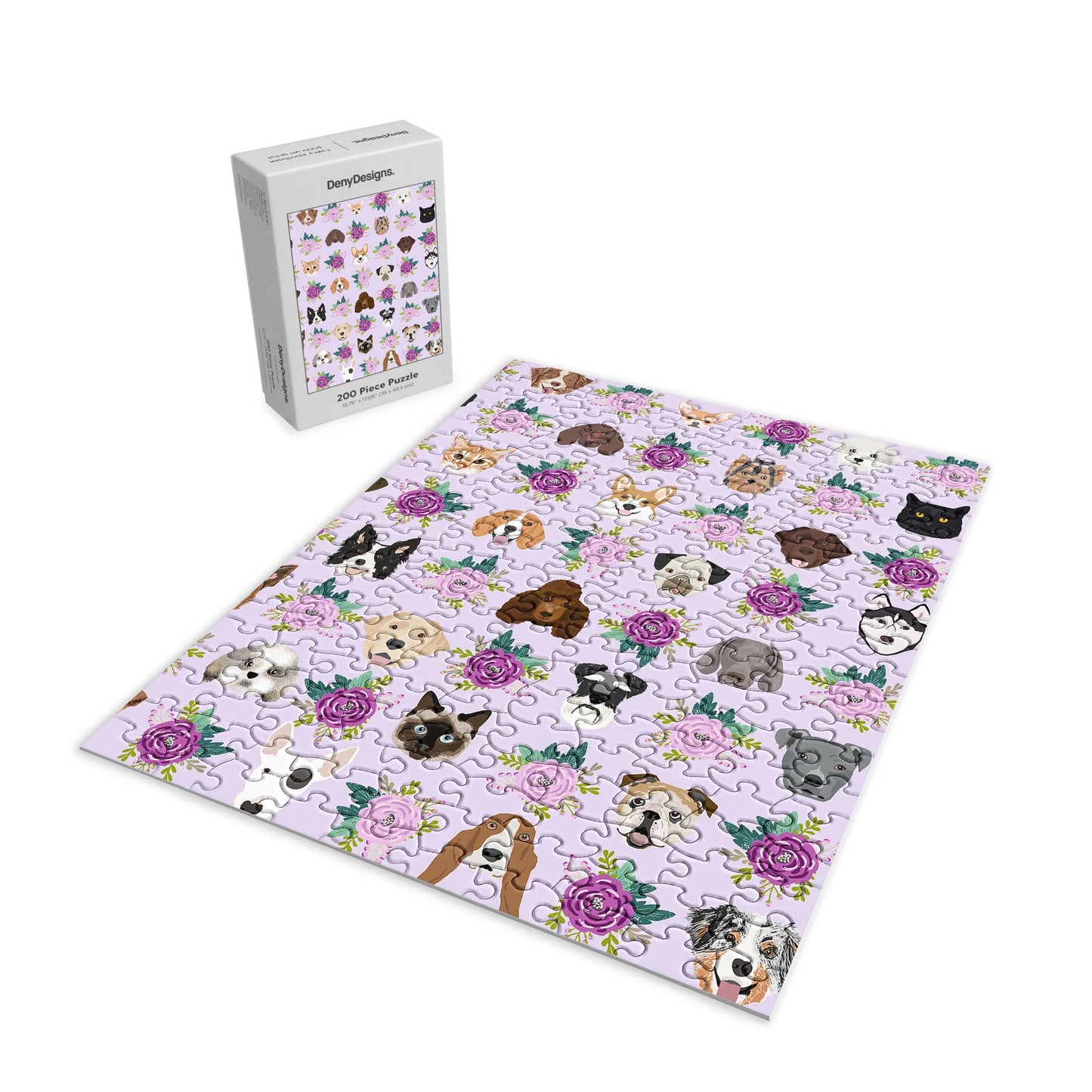 Petfriendly Dogs and cats pet friendly floral Puzzle