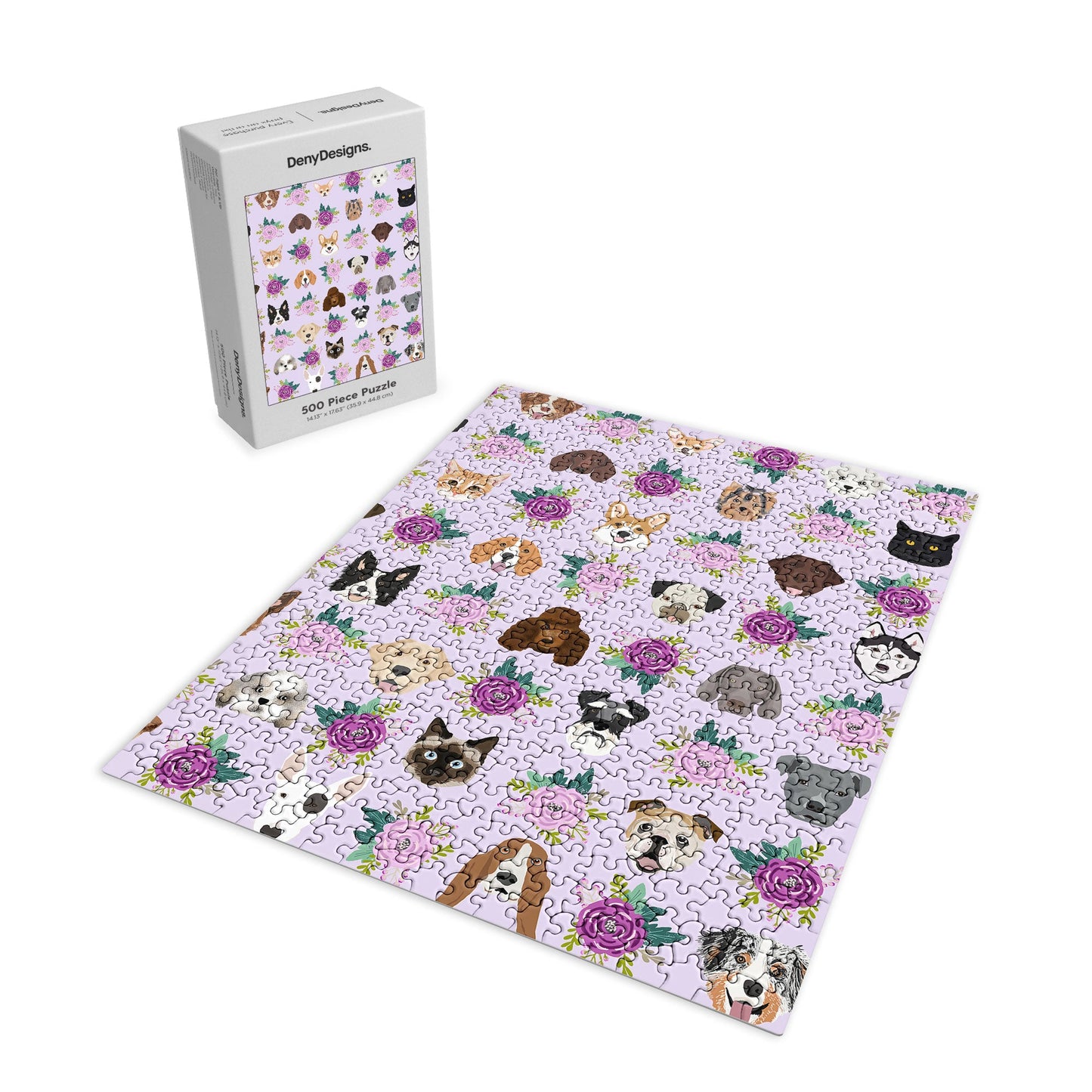 Petfriendly Dogs and cats pet friendly floral Puzzle