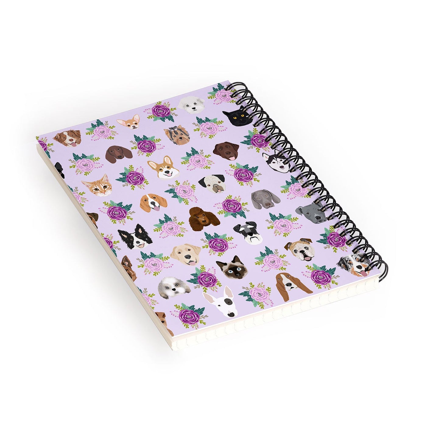 Petfriendly Dogs and cats pet friendly floral Spiral Notebook