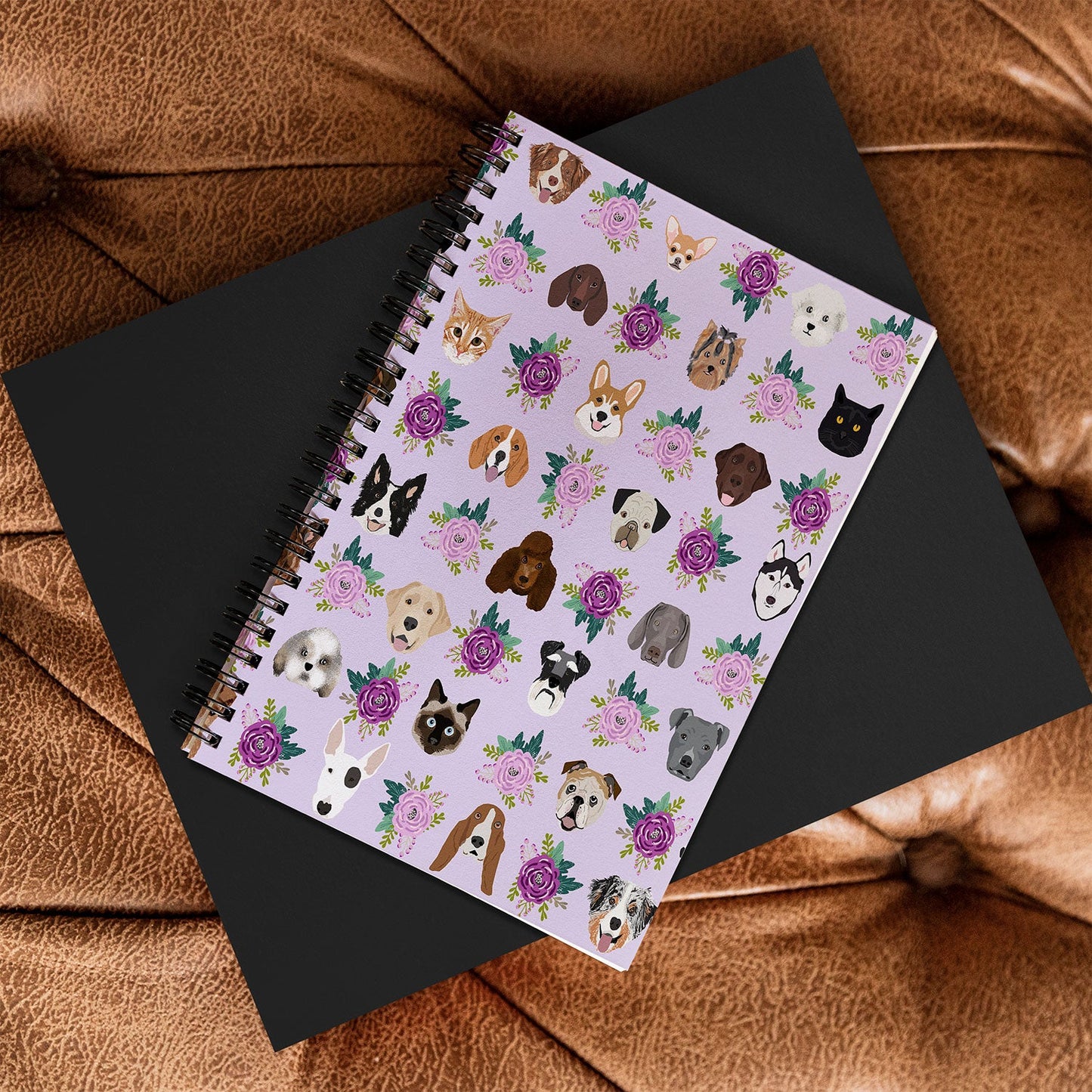 Petfriendly Dogs and cats pet friendly floral Spiral Notebook