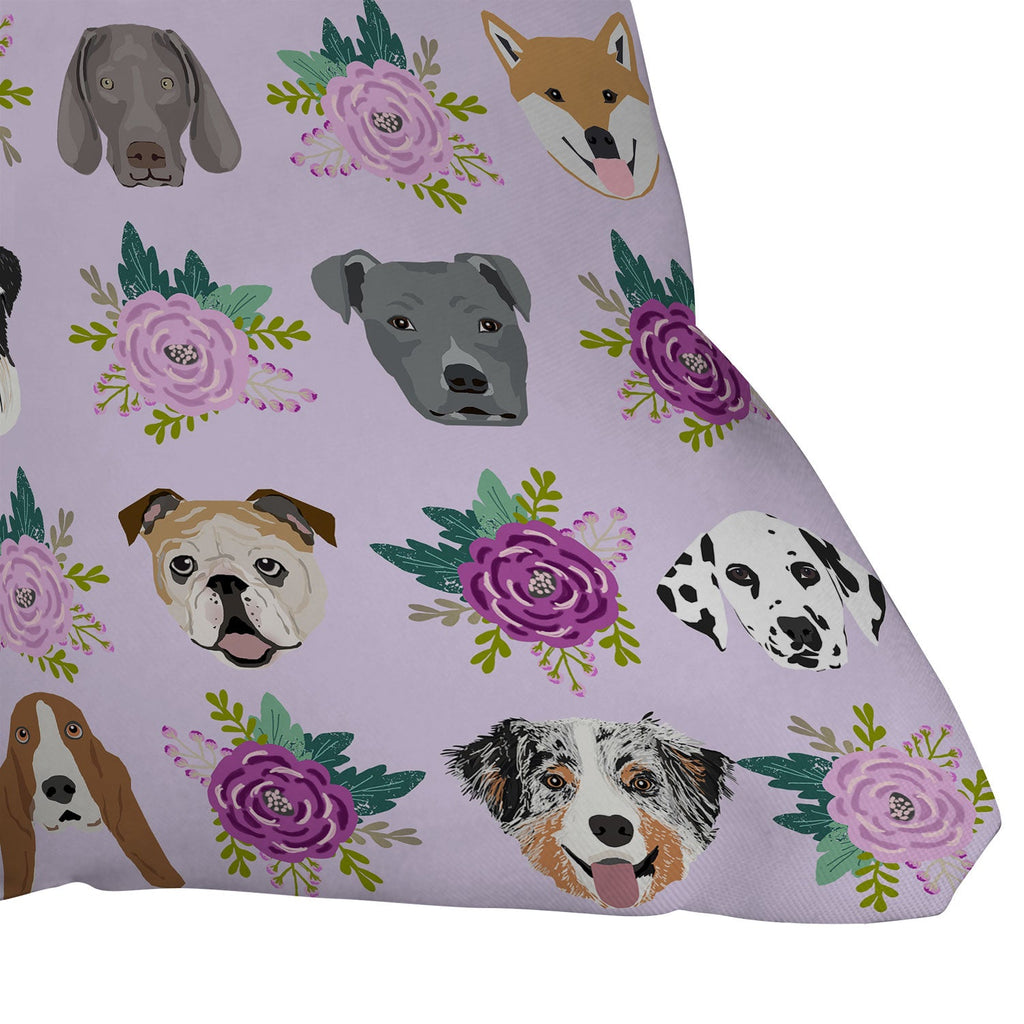 Petfriendly Dogs and cats pet friendly floral Throw Pillow