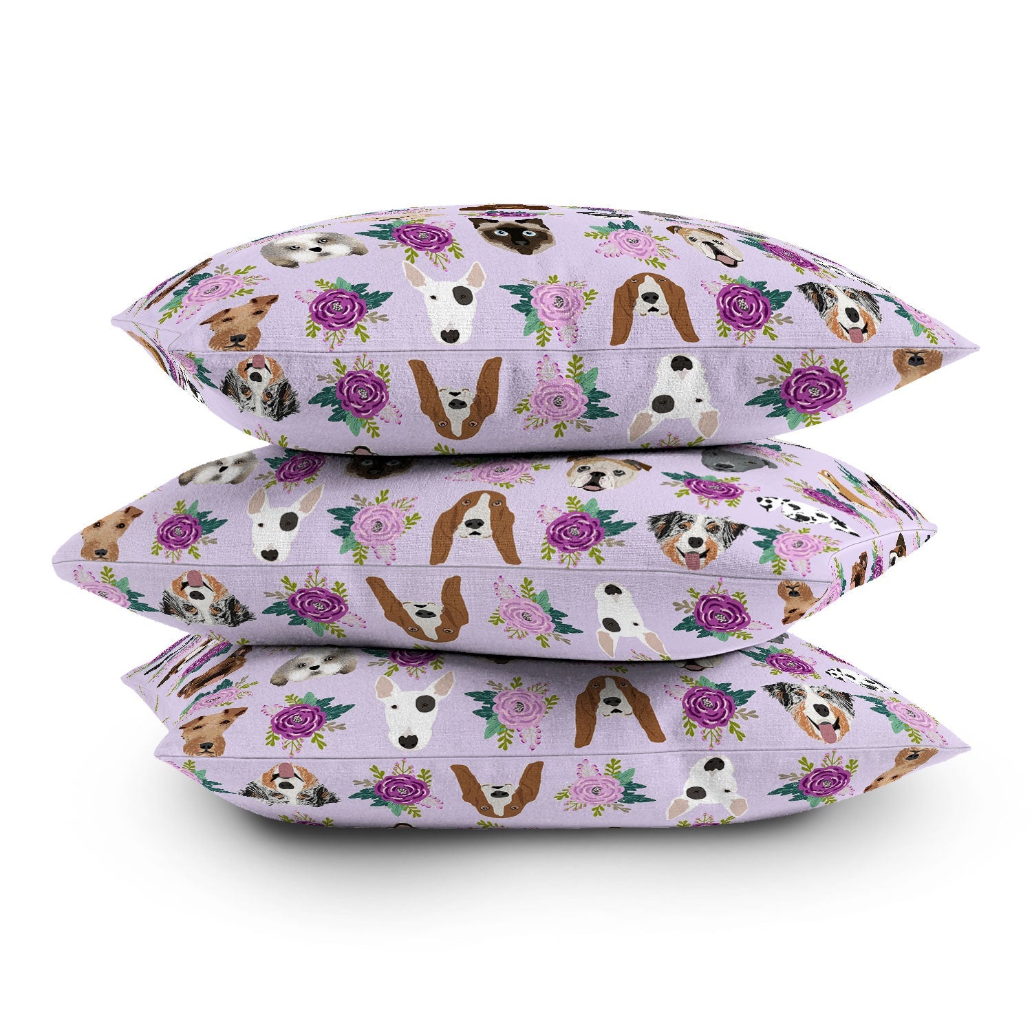 Petfriendly Dogs and cats pet friendly floral Throw Pillow