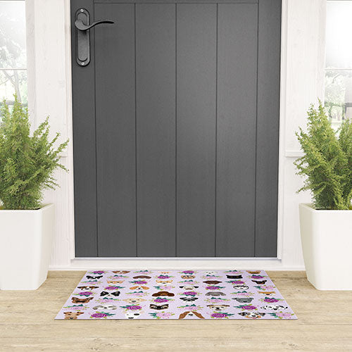 Petfriendly Dogs and cats pet friendly floral Welcome Mat