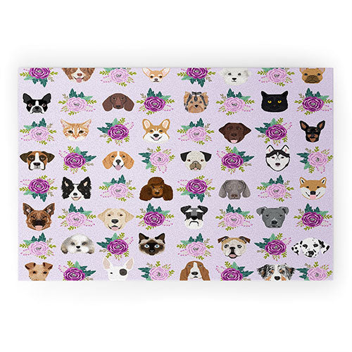Petfriendly Dogs and cats pet friendly floral Welcome Mat
