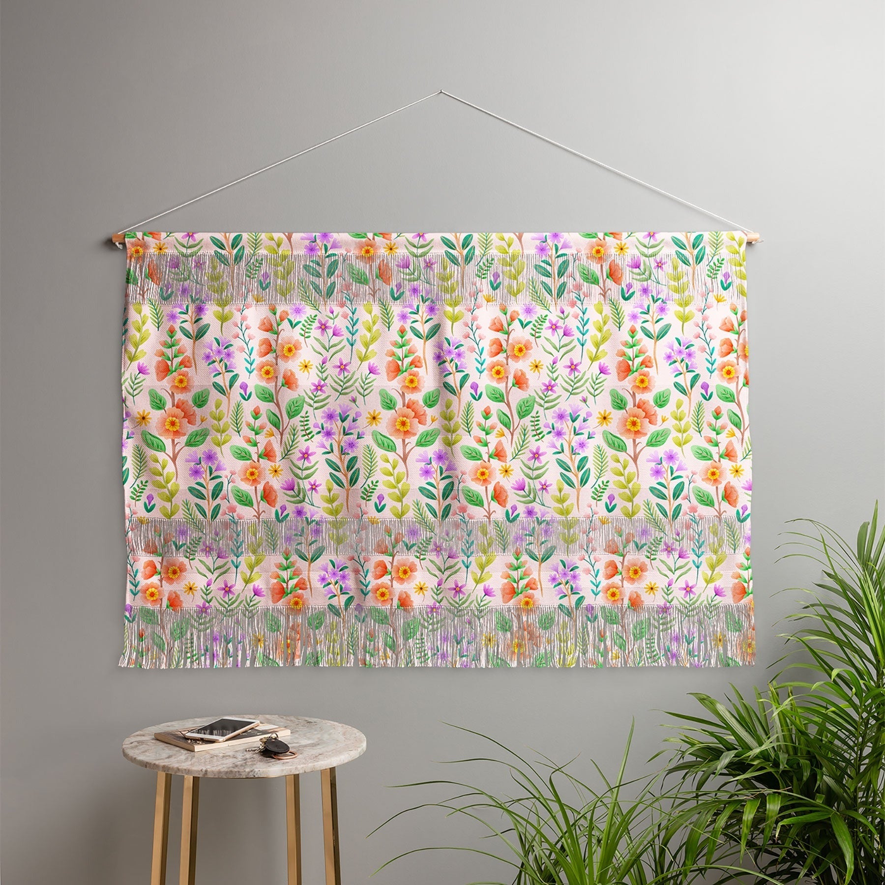 Pimlada Phuapradit Ditsy Spring Floral Wall Hanging Landscape