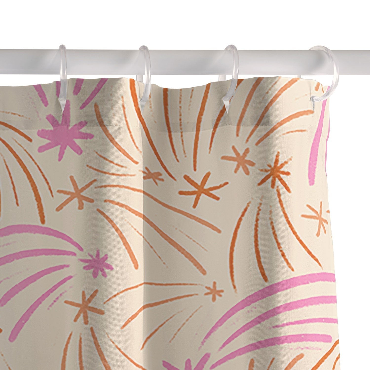 Little Om Pattern Shooting Stars cream Shower Curtain