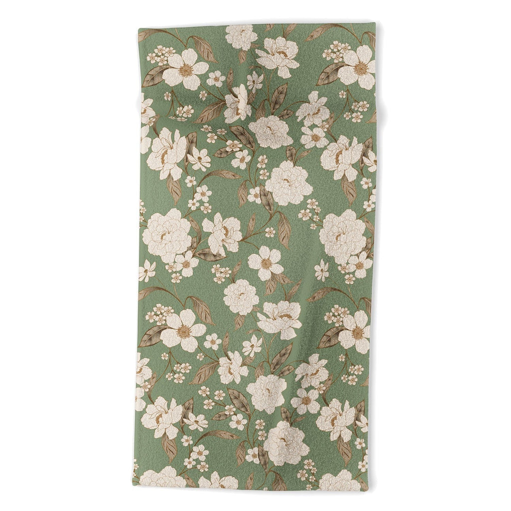 Gabriela Fuente Olive Floral Roberta Beach Towel