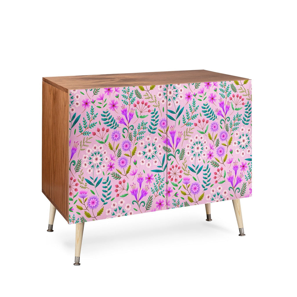 Pimlada Phuapradit Ditsy Purple Floral Half Drop Credenza