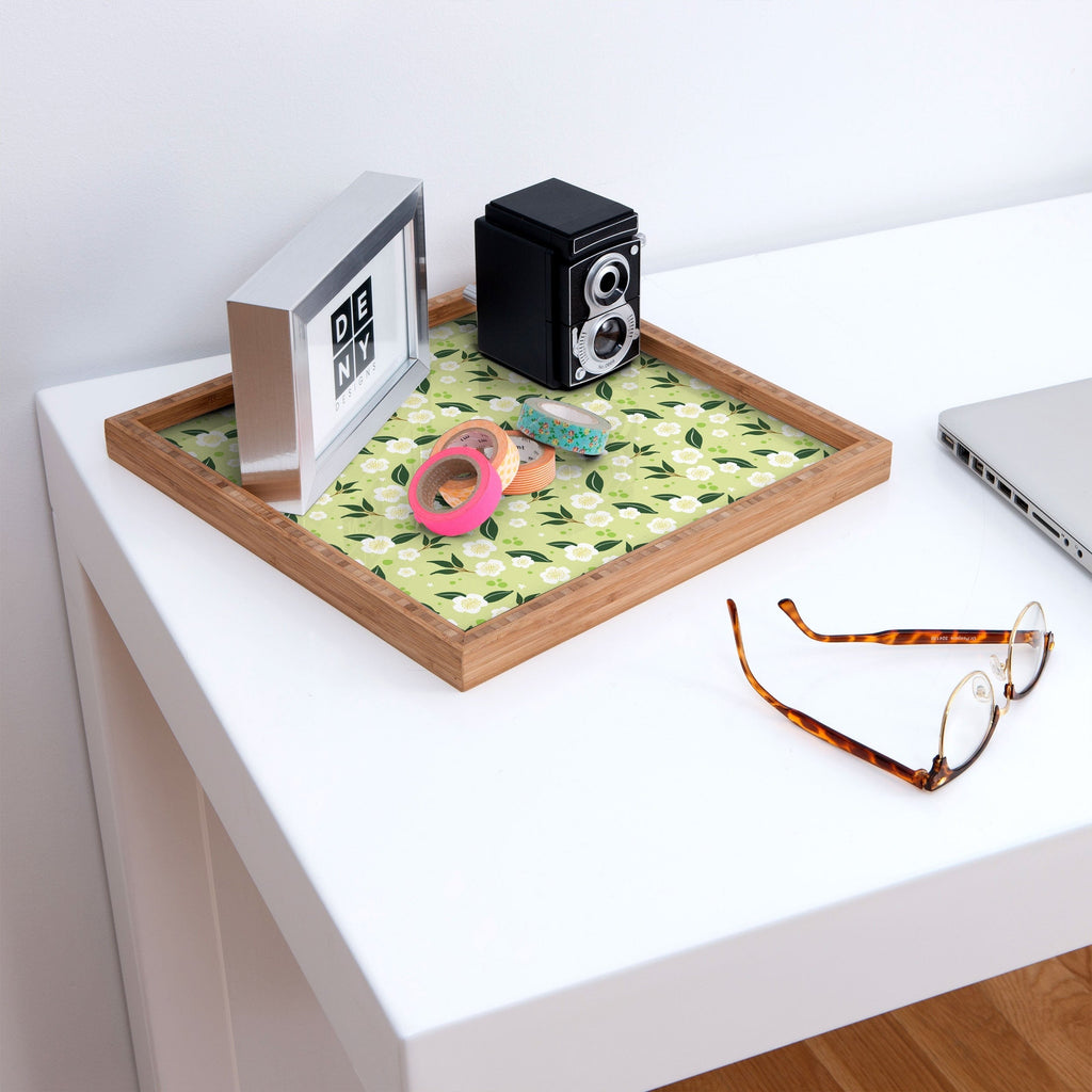 Design by Spark Matcha Tea Florals Square Tray