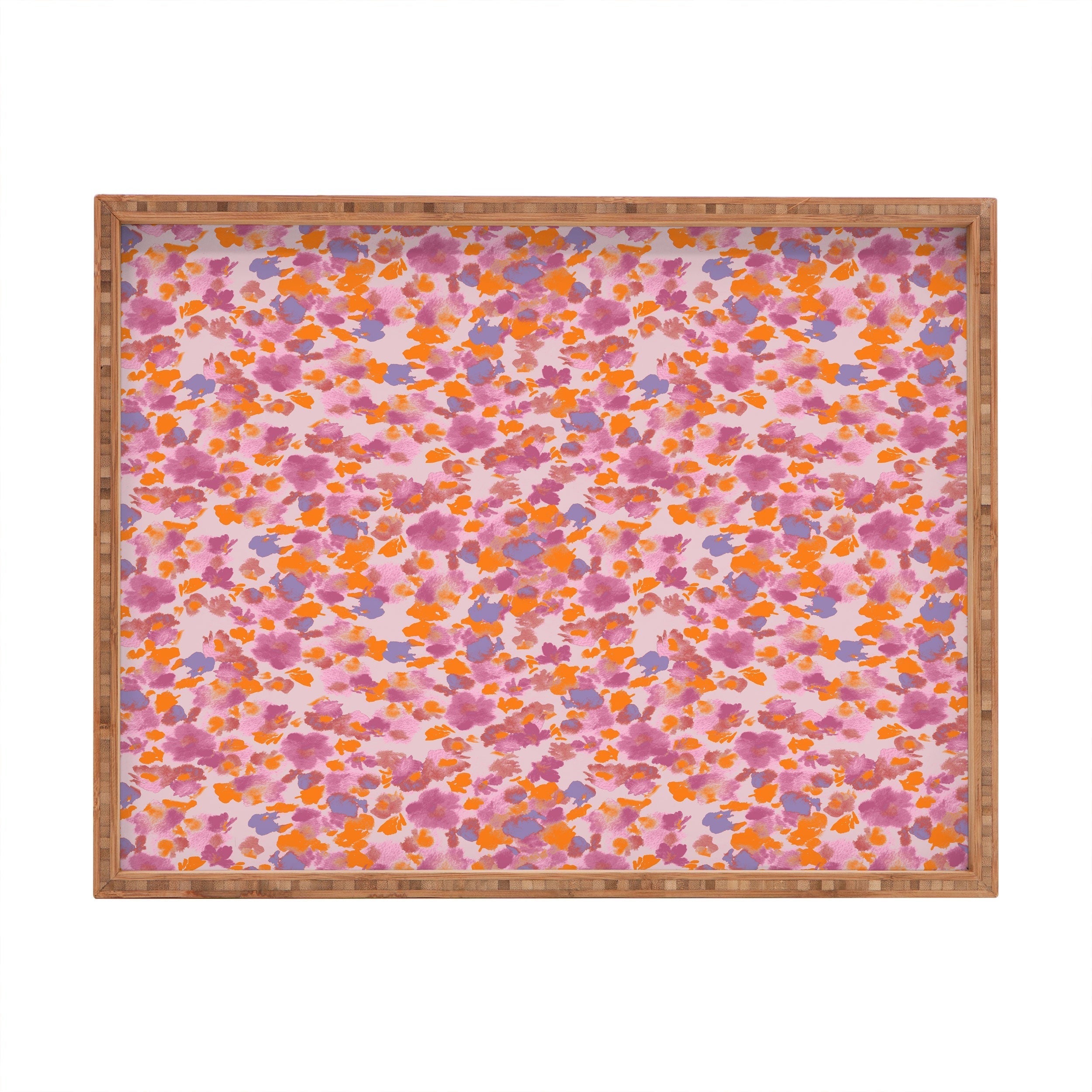 Gabriela Fuente Day Dreaming Watercolor Pink Rectangular Tray