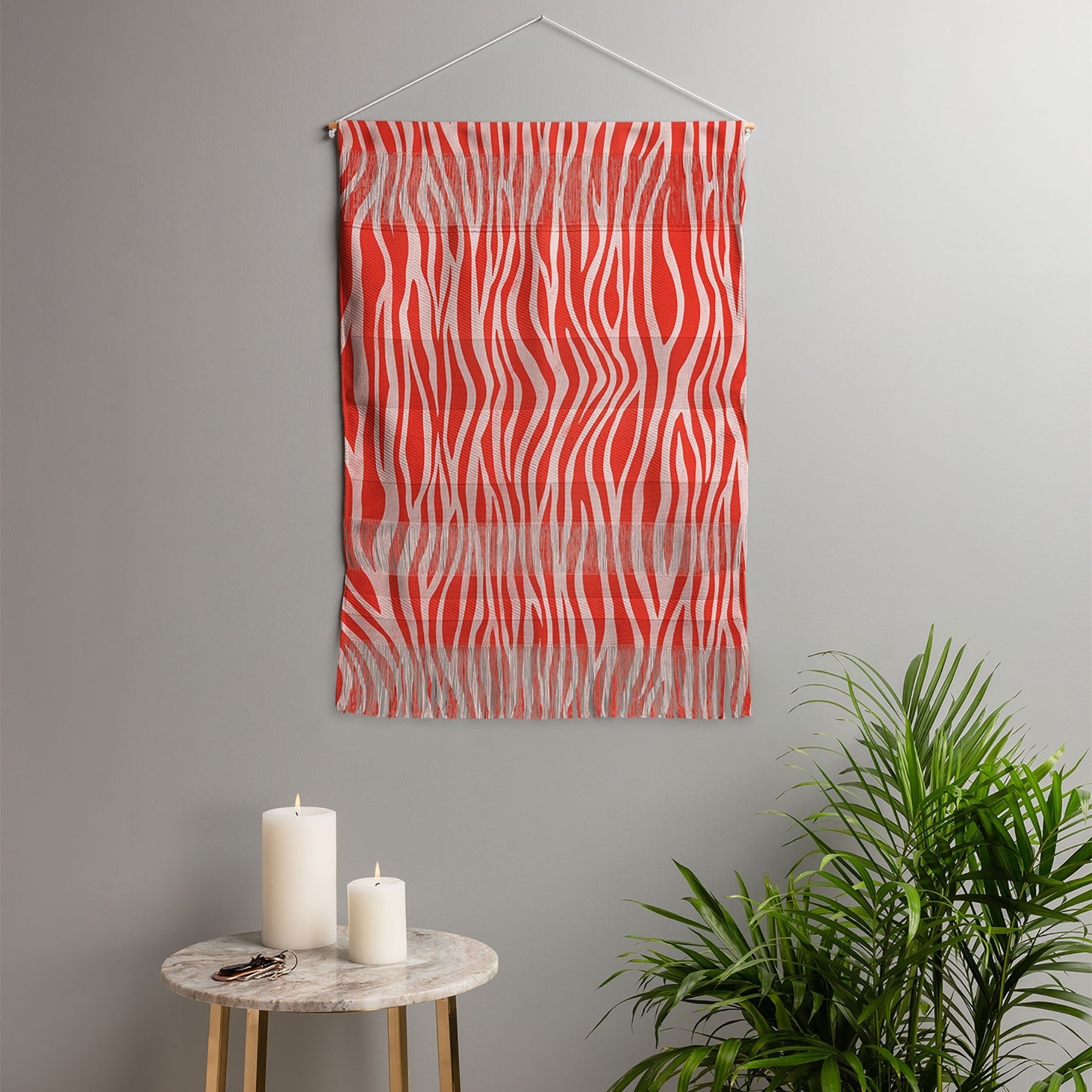 Avenie BR Red Zebra Stripe Wall Hanging Portrait