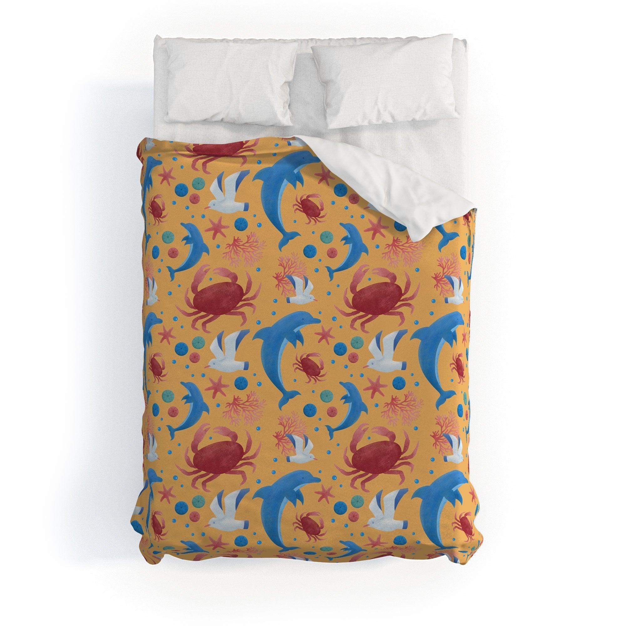 Seta Zakian Sailing Sealife yellow Duvet Cover
