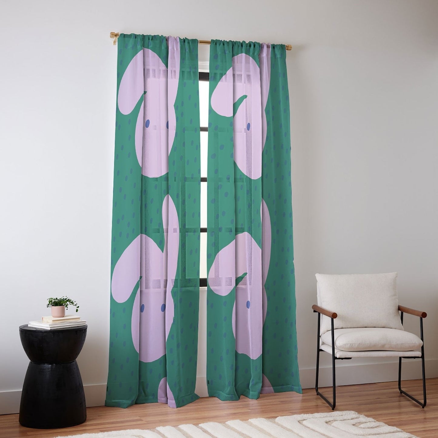 Camilla Foss Pebbles and Rabbit Sheer Non Repeat