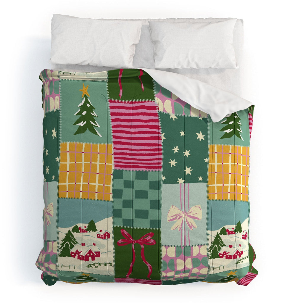 LouBruzzoni Cozy Christmas Patchwork Comforter