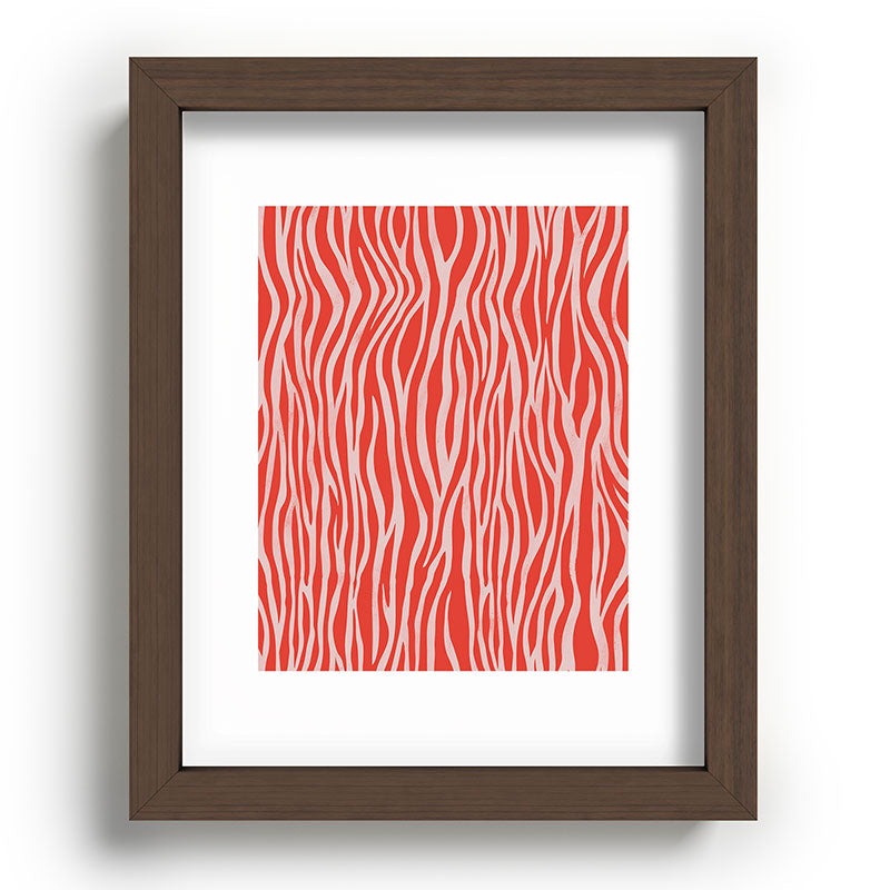 Avenie BR Red Zebra Stripe Recessed Framing Rectangle