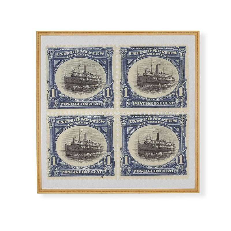 DENY Designs 1901 1c Fast Lake Navigation Stamps Framed Wall Art