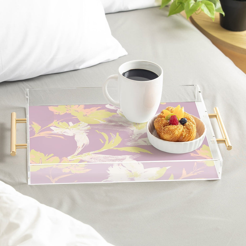Gabriela Fuente Emma Lilac Floral Acrylic Tray