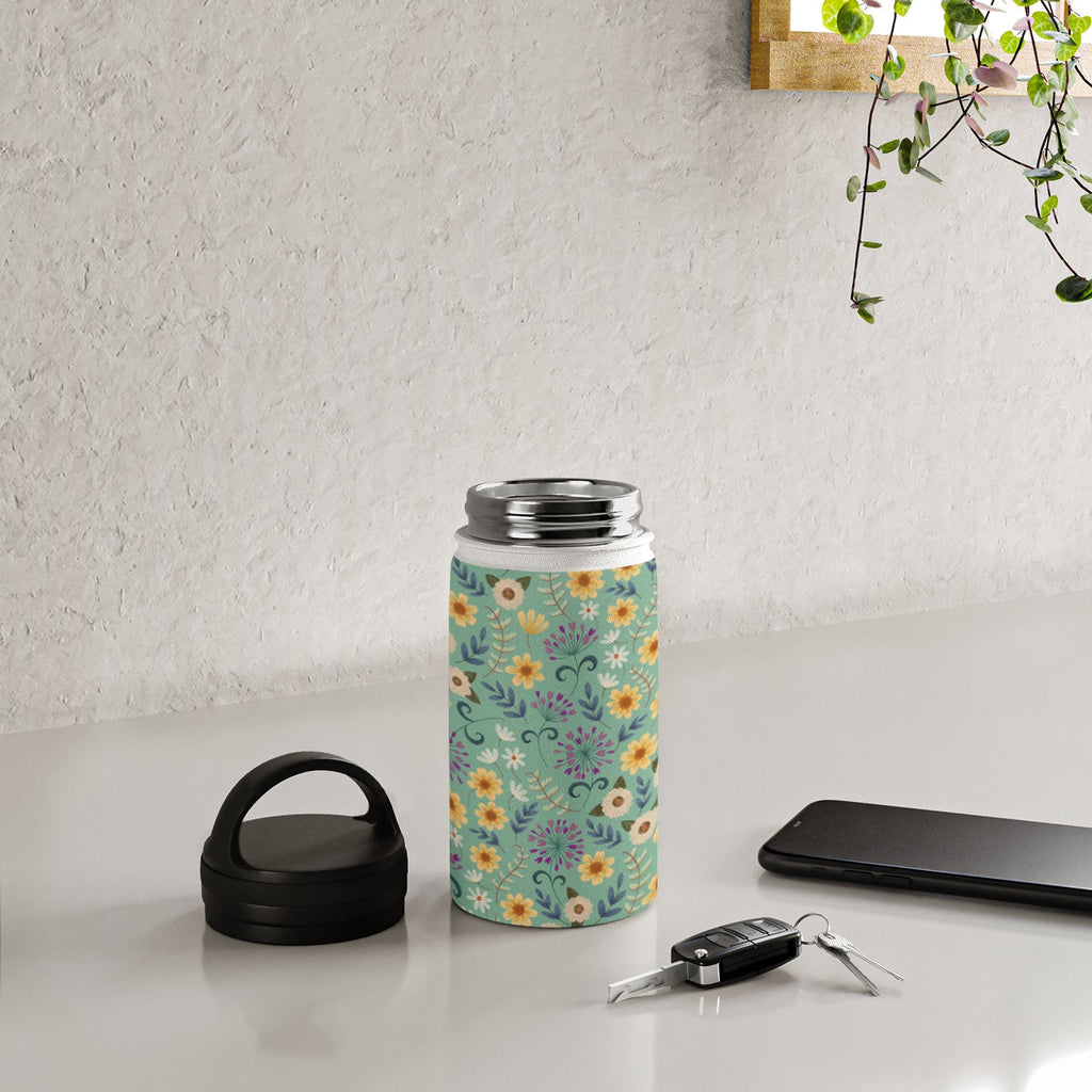Pimlada Phuapradit Ditsy Floral Blue Green Water Bottle