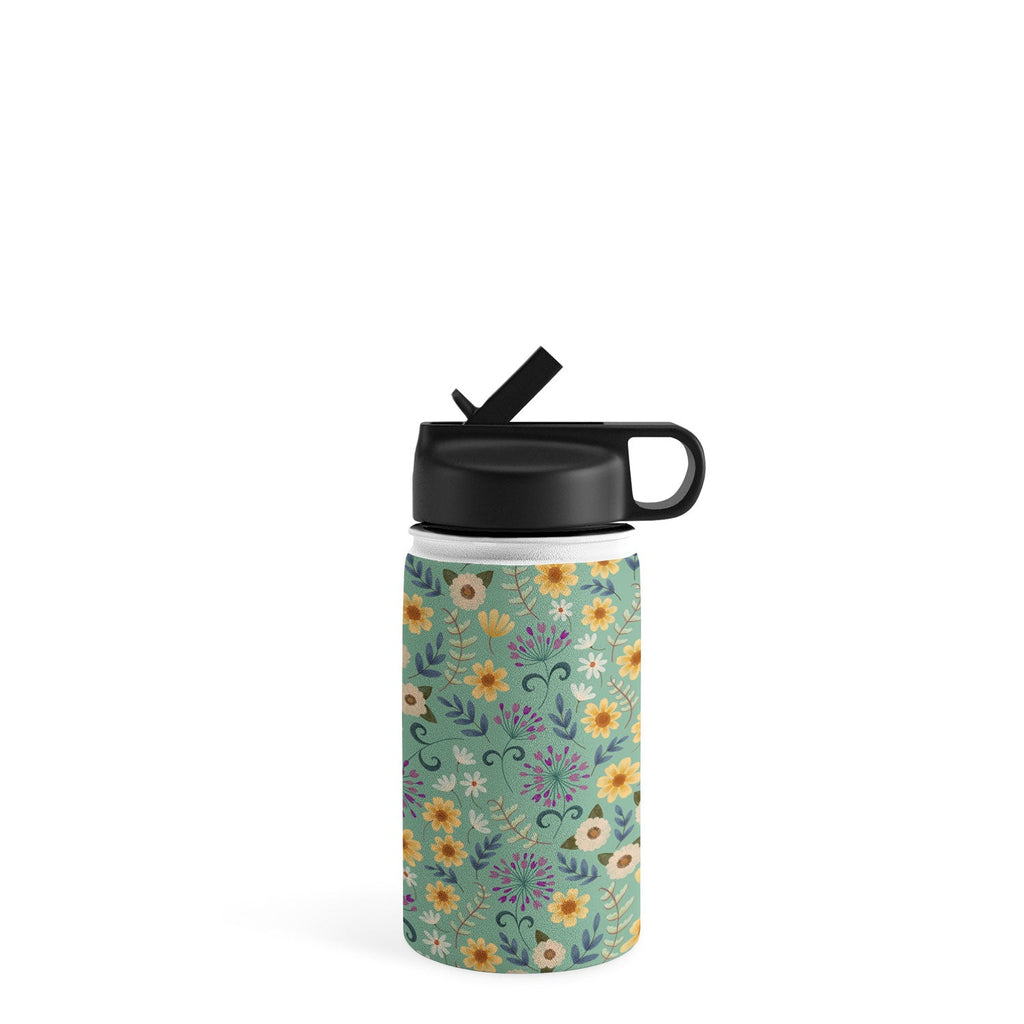 Pimlada Phuapradit Ditsy Floral Blue Green Water Bottle