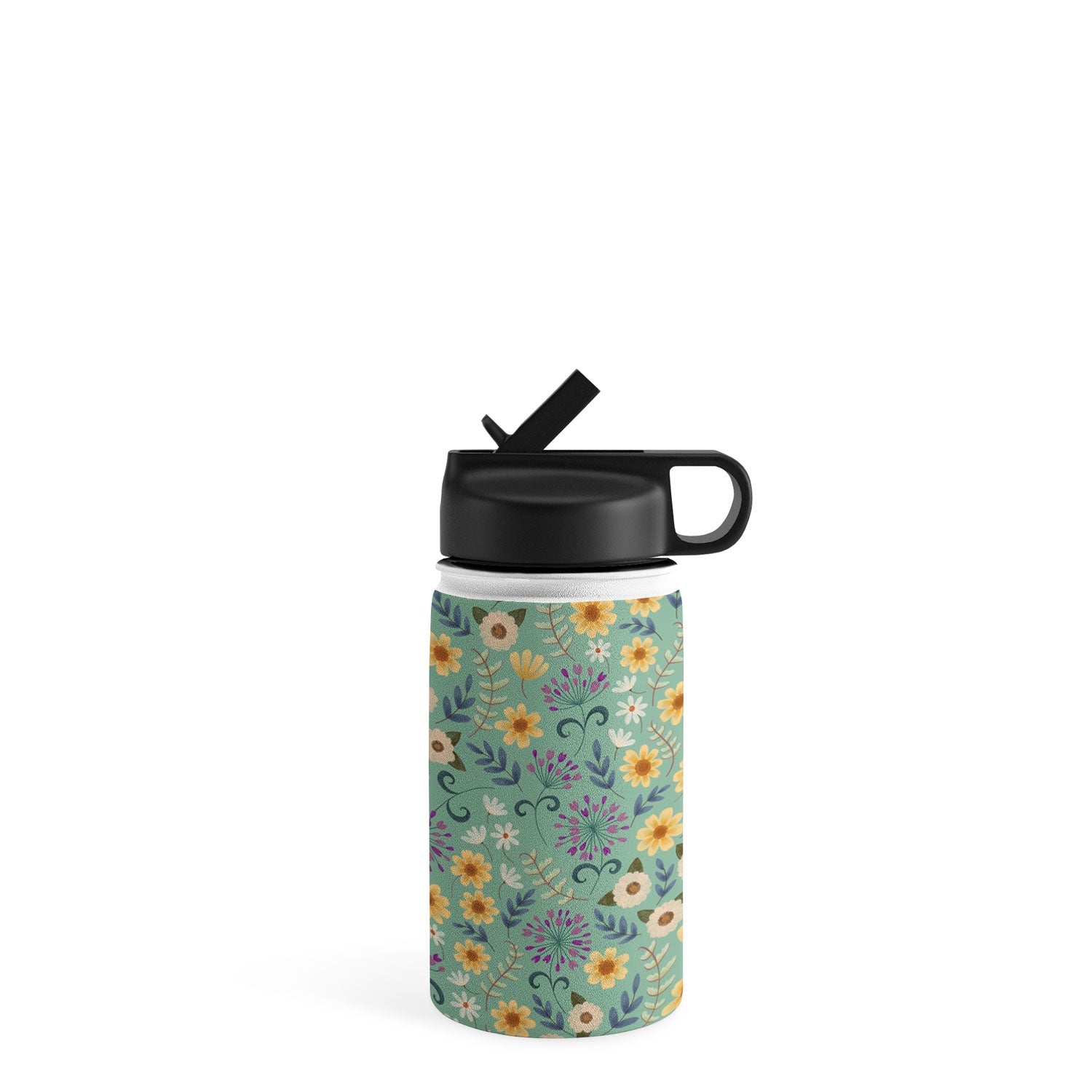 Pimlada Phuapradit Ditsy Floral Blue Green Water Bottle