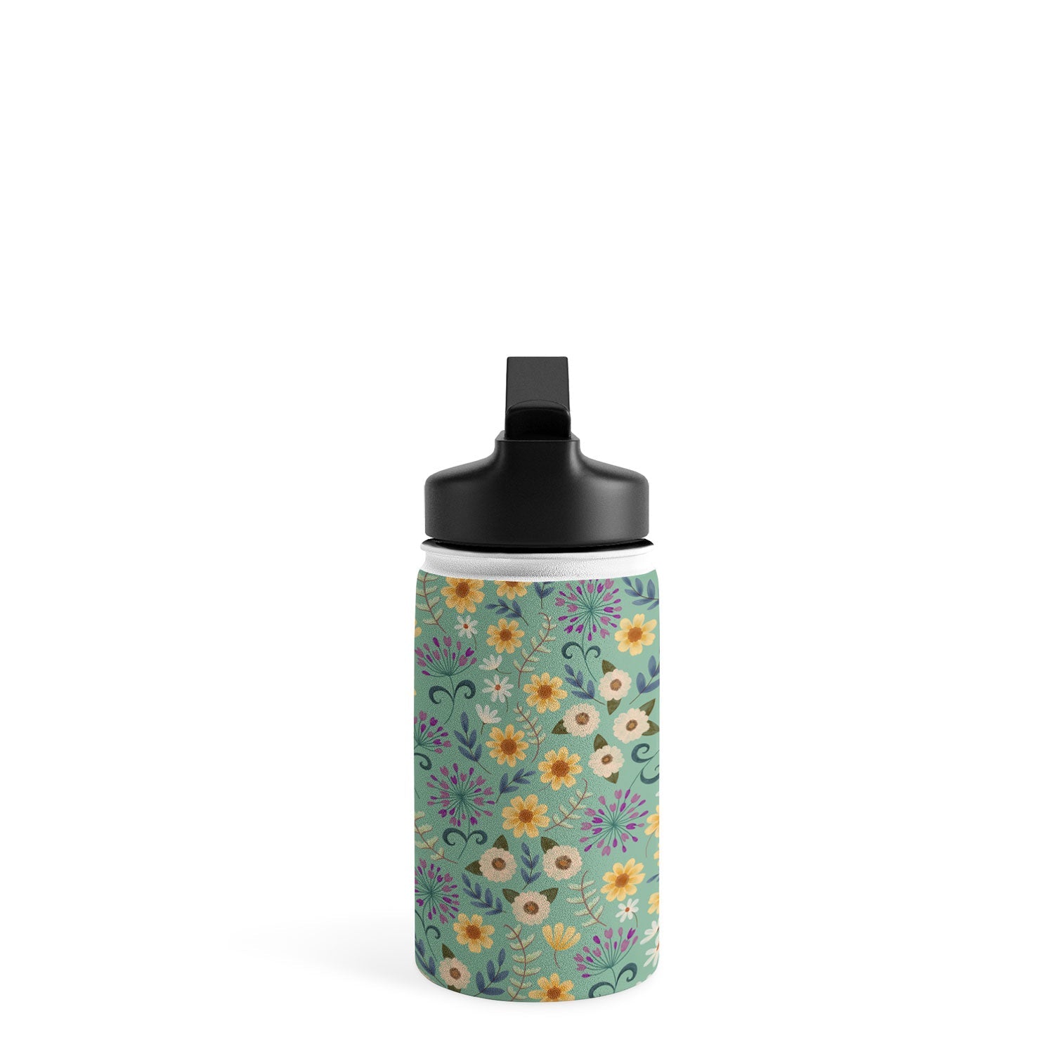 Pimlada Phuapradit Ditsy Floral Blue Green Water Bottle