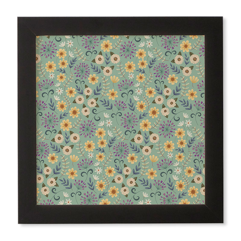 Pimlada Phuapradit Ditsy Floral Blue Green Framed Wall Art