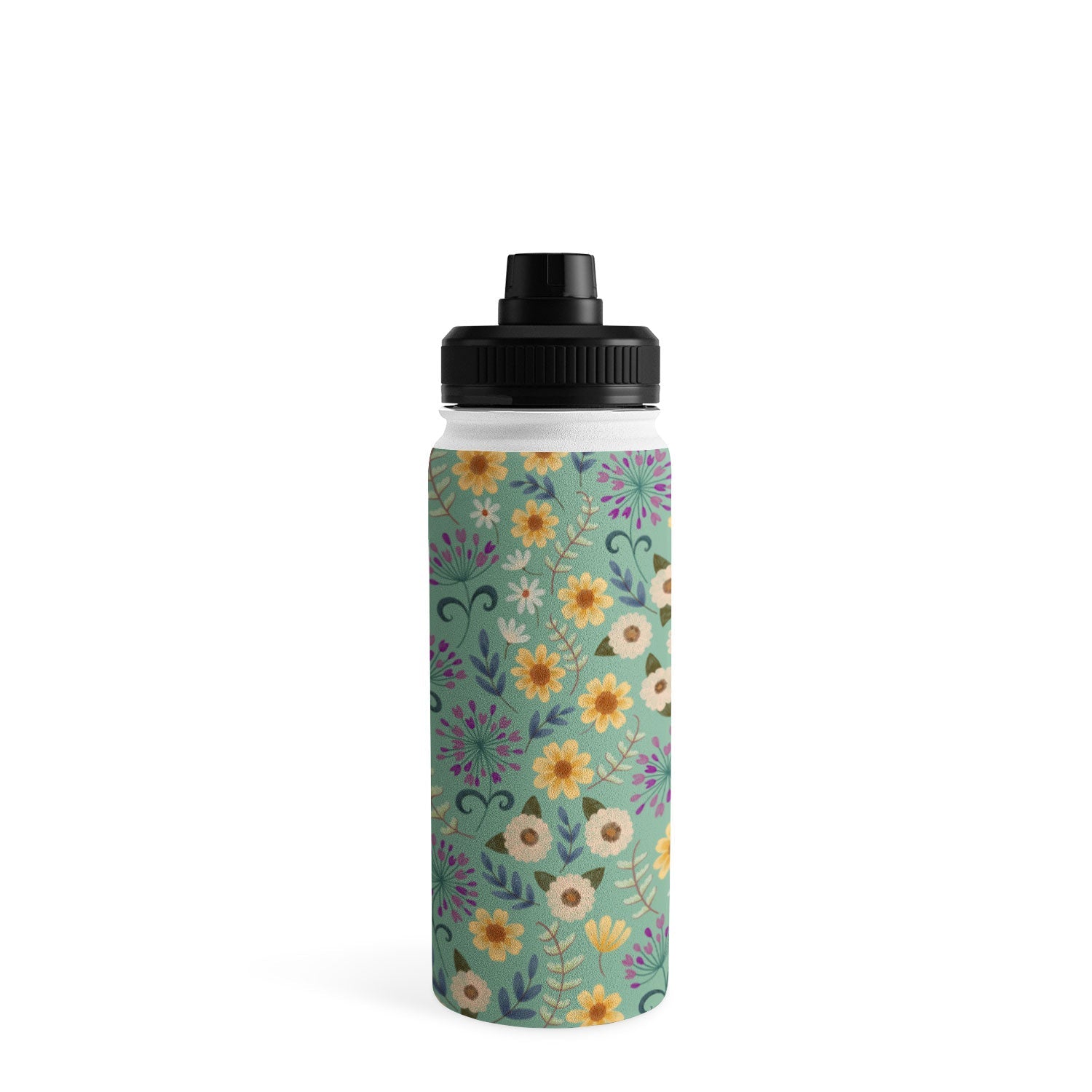 Pimlada Phuapradit Ditsy Floral Blue Green Water Bottle