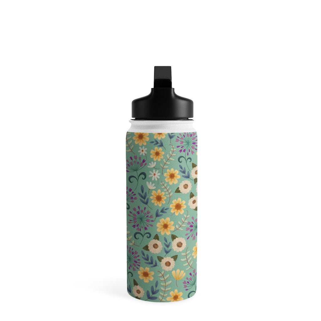 Pimlada Phuapradit Ditsy Floral Blue Green Water Bottle