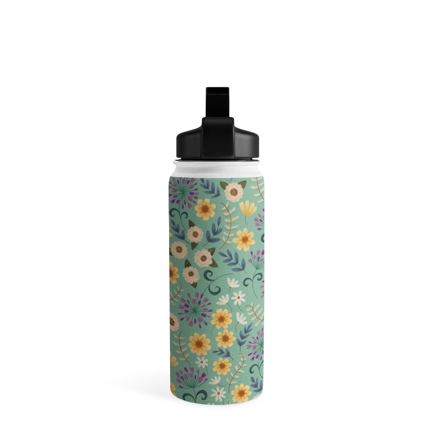 Pimlada Phuapradit Ditsy Floral Blue Green Water Bottle