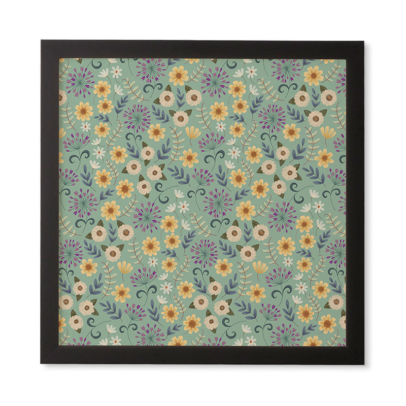 Pimlada Phuapradit Ditsy Floral Blue Green Framed Wall Art