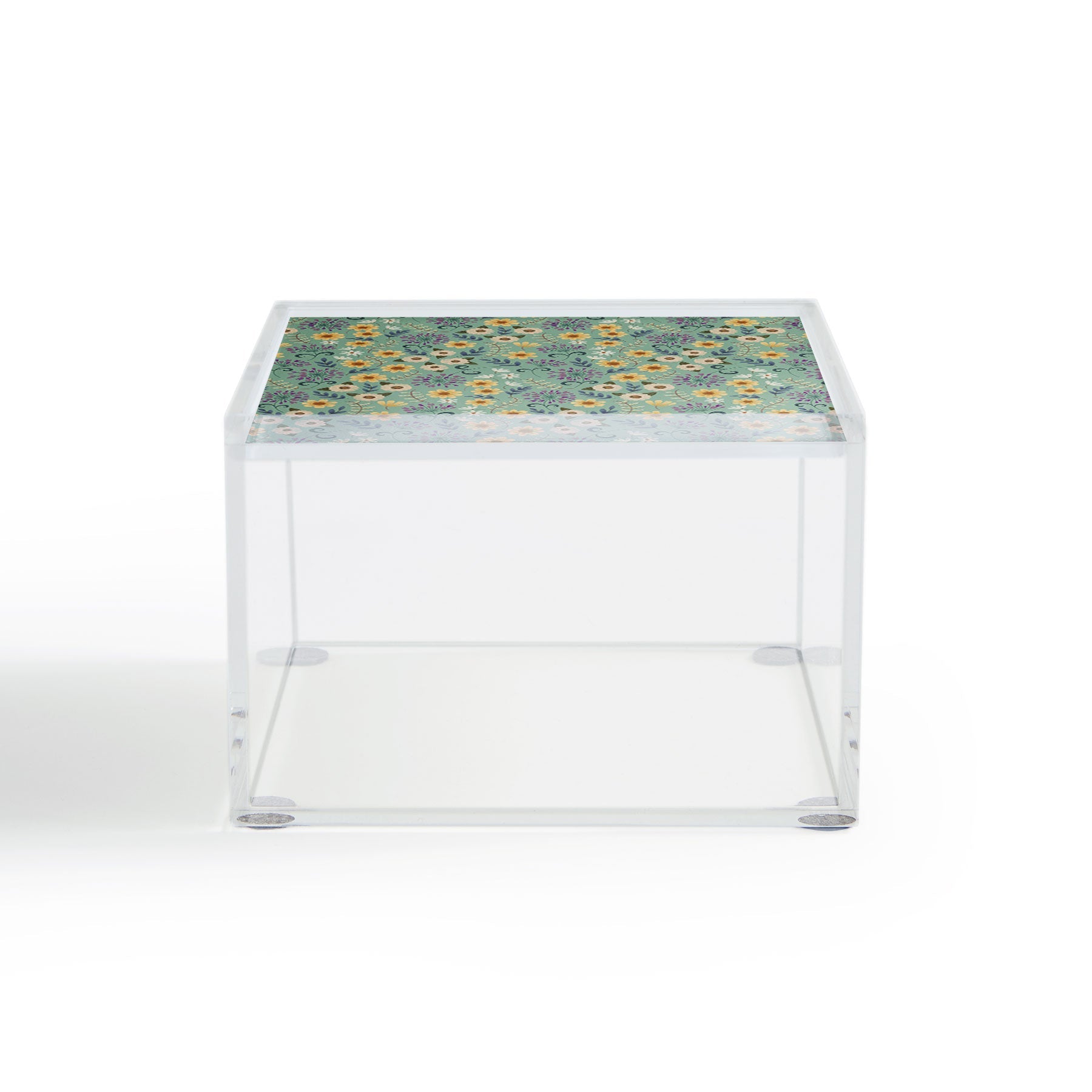 Pimlada Phuapradit Ditsy Floral Blue Green Acrylic Box