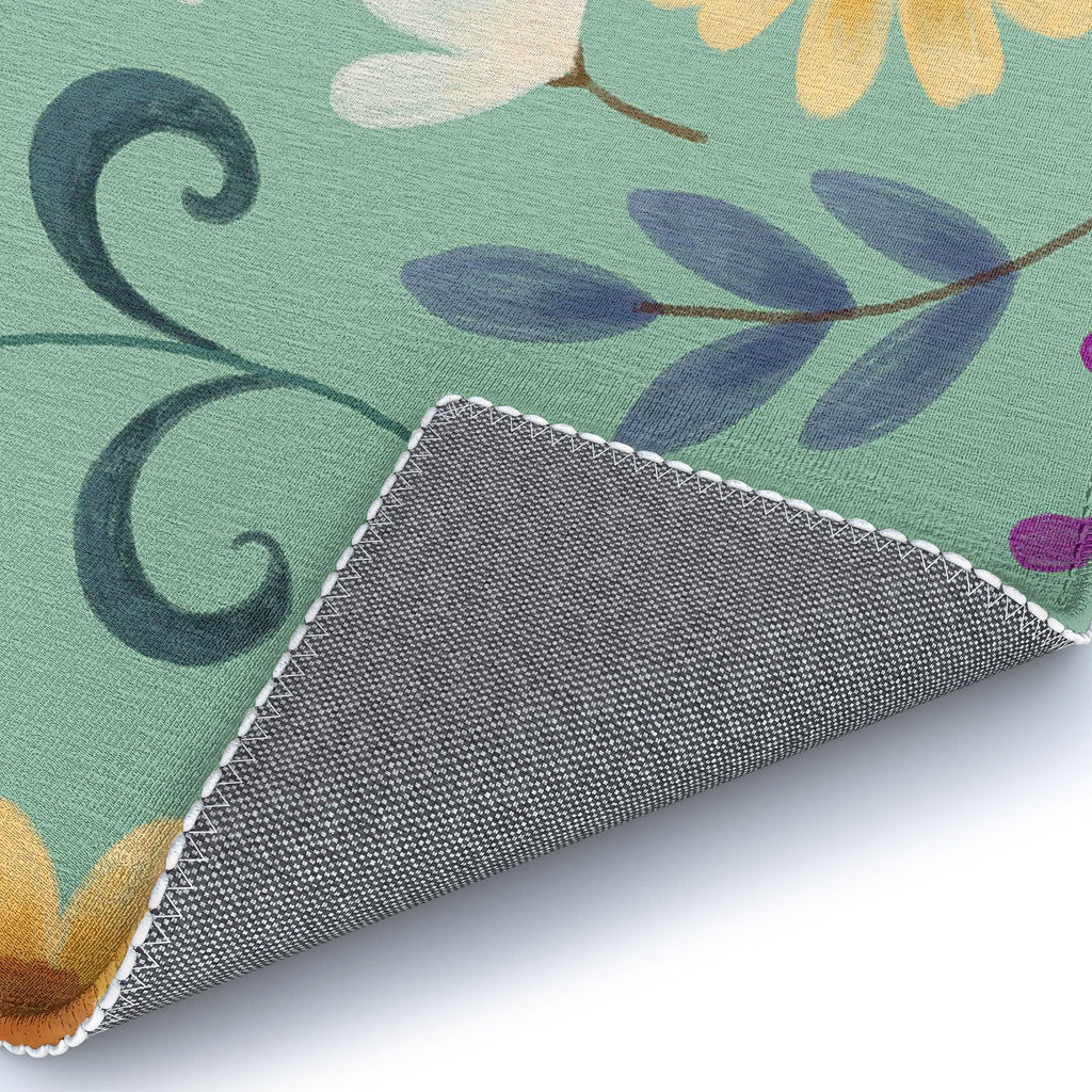 Pimlada Phuapradit Ditsy Floral Blue Green Area Rug